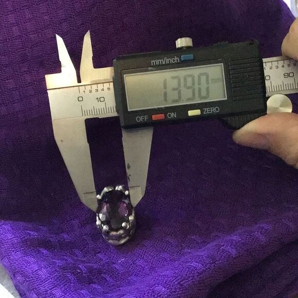 Necklace, Large Amethyst Pendant, New with Tags, Sterling Silver, Handmade, Arti - Picture 7 of 8